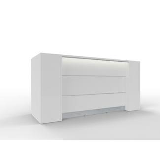 Empfangstheke AS-Line, 224 cm breit mit Seitenschränken