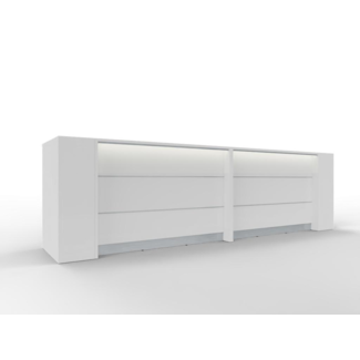 Empfangstheke AS-Line, 384 cm breit mit Seitenschränken