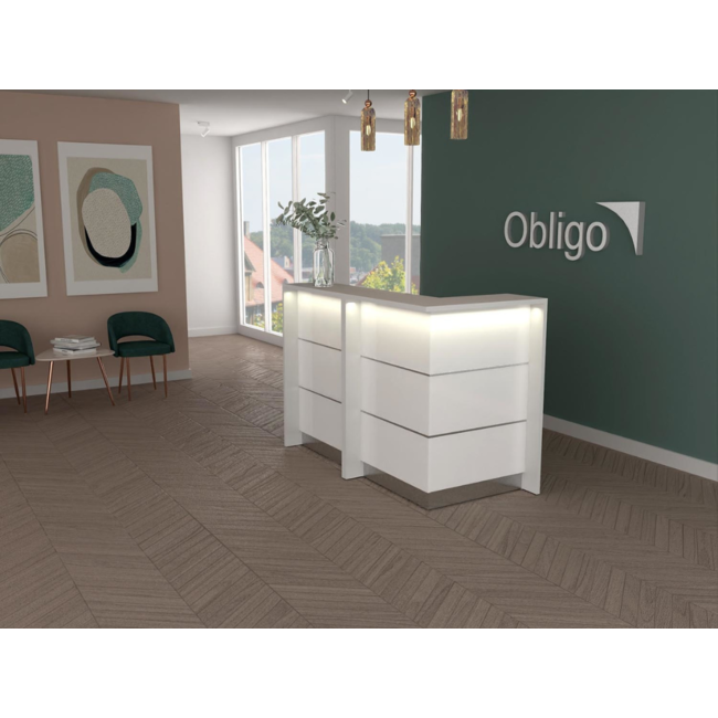 Empfangstheke AS-Line, 200 cm breit mit Eckelement