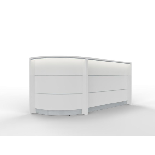 Empfangstheke AS-Line 240 cm mit Rundelement – gerade, frei konfigurierbar