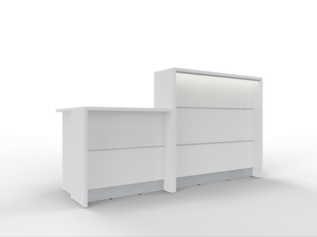 AS-Line 200 cm mit Beraterplatz | Hohes Element – AS-Line Empfangstheke