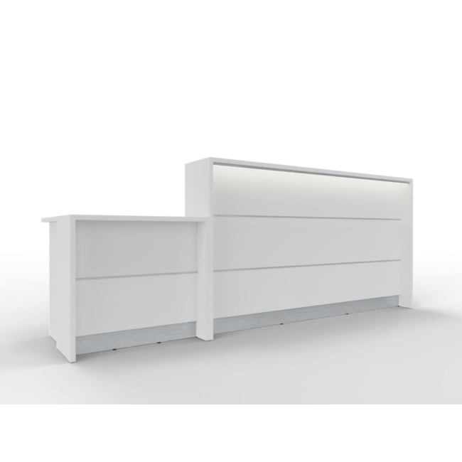 Empfangstheke AS-Line 280 cm mit Beraterplatz – gerade, konfigurierbar