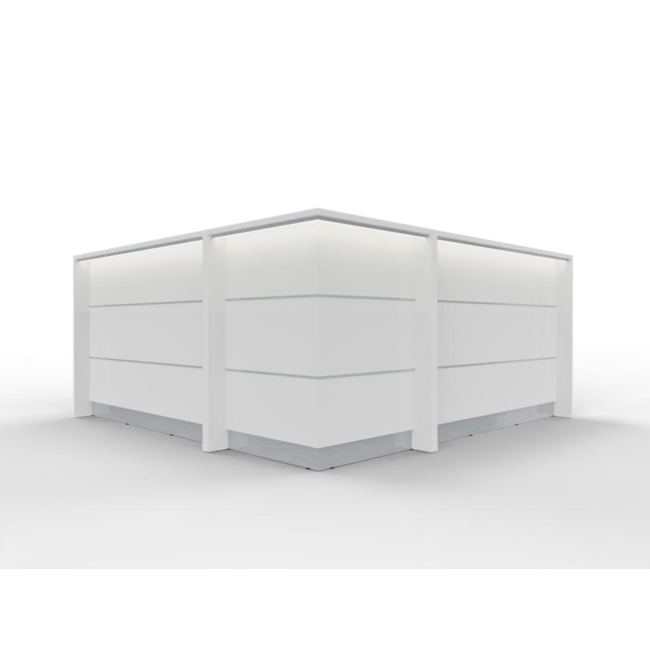 Empfangstheke AS-Line Ecktheke 240 × 240 cm – frei konfigurierbar in 17 Dekoren