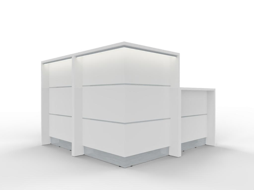 AS-Line Ecktheke mit barrierefreiem Beraterplatz 160 cm für die Arztpraxis