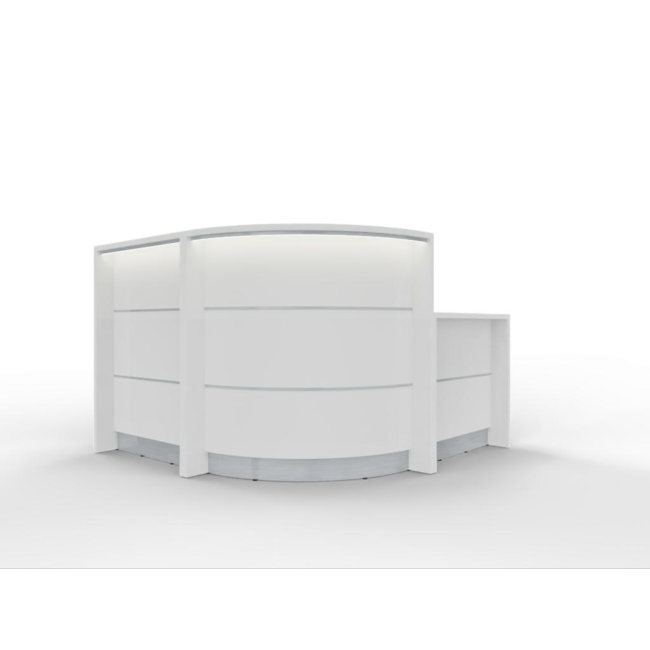 Empfangstheke AS-Line Rundtheke mit Beraterplatz 160 × 160 cm – konfigurierbar