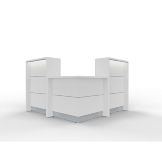 Empfangstheke AS-Line, Ecktheke mit flachem Winkel 160 x 160 cm