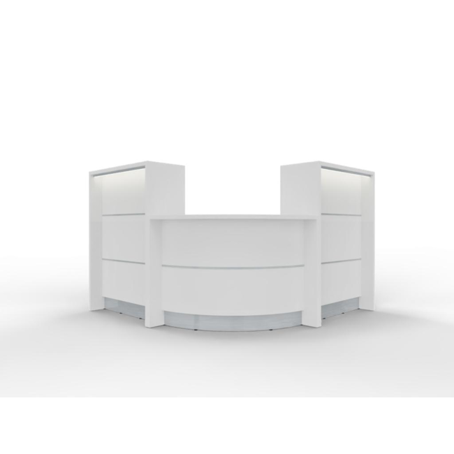 Empfangstheke AS-Line, Rundtheke mit flachem Winkel 160 x 160 cm