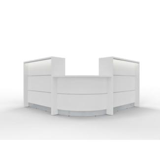 Empfangstheke AS-Line, Rundtheke mit flachem Winkel 200 x 200 cm