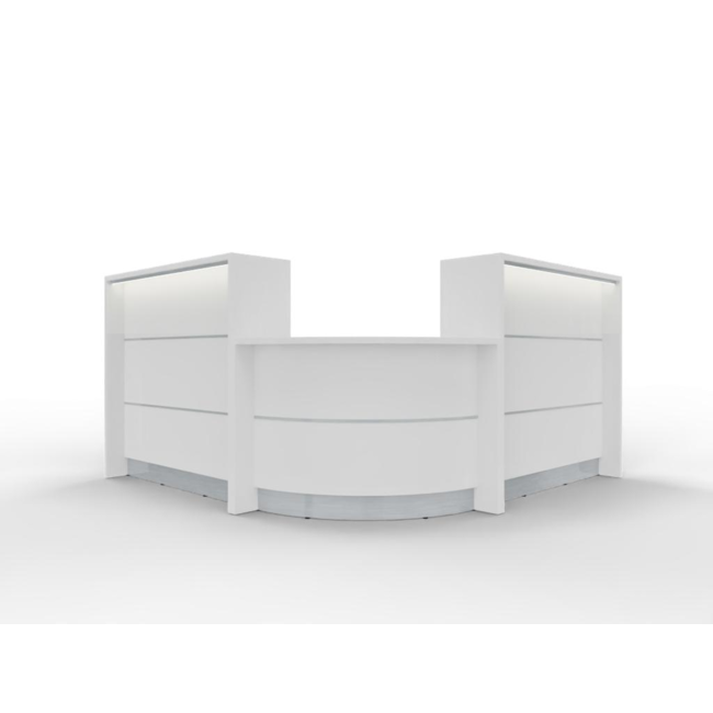 Empfangstheke AS-Line, Rundtheke mit flachem Winkel 200 x 200 cm