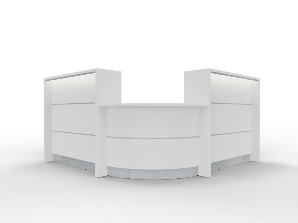 AS-Line Rundtheke mit flachem Winkel 200 cm – AS-Line Empfangstheke