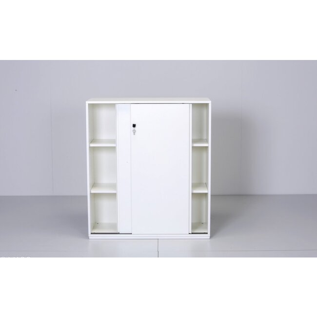 Hochwertiger Schiebetürenschrank mit 2 Ordnerhöhen, 120 cm breit, variable Tiefe (42–60 cm)