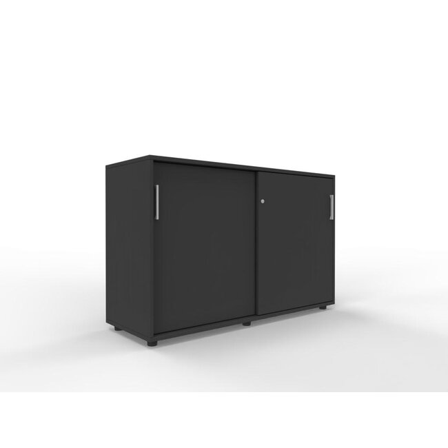 Hochwertiger Schiebetürenschrank mit 2 Ordnerhöhen, 120 cm breit, variable Tiefe (42–60 cm)