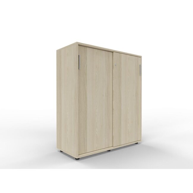 Hochwertiger Schiebetürenschrank mit 3 Ordnerhöhen, 100 cm breit, variable Tiefe (42–60 cm)