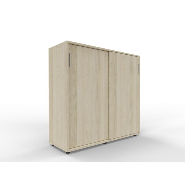 Hochwertiger Schiebetürenschrank mit 3 Ordnerhöhen, 120 cm breit, variable Tiefe (42–60 cm)