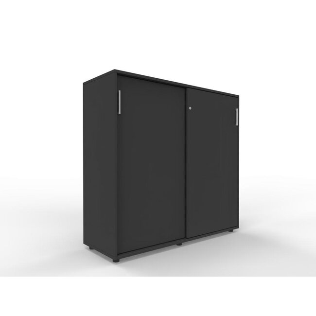 Hochwertiger Schiebetürenschrank mit 3 Ordnerhöhen, 120 cm breit, variable Tiefe (42–60 cm)