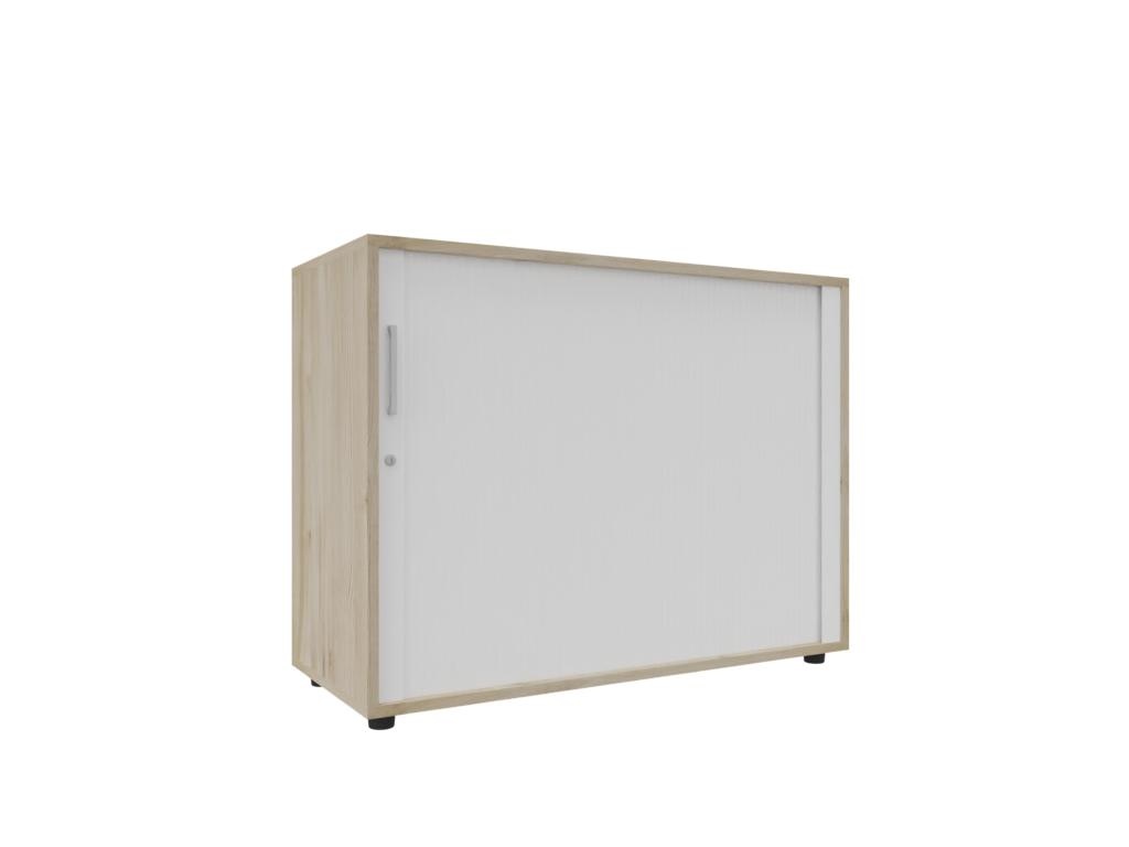 Aktenschrank mit Querrollladen 2 OH, 100 cm breit – platzsparender abschließbarer Rollladenschrank fürs Büro