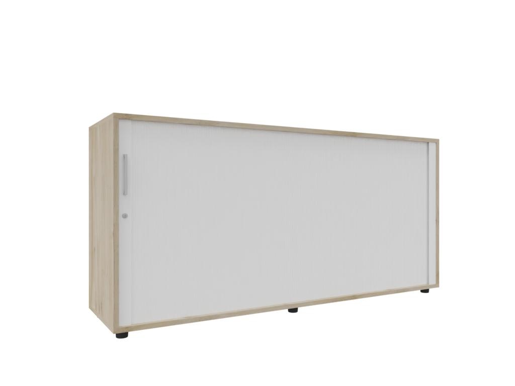 Querrollladenschrank 2 OH, 160 cm breit – breiter abschließbarer Rollladenschrank fürs Büro