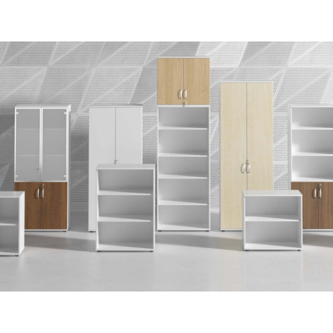 Hochwertiger Drehtürenschrank mit 3 Ordnerhöhen, 120 cm breit, variable Tiefe (42–60 cm)