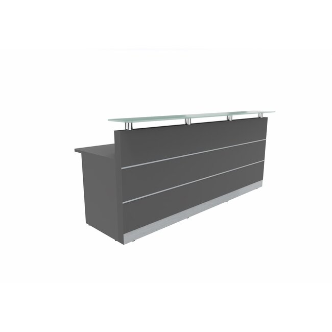 Perfect 240 cm – Empfangstheke mit Glasaufsatz, konfigurierbar
