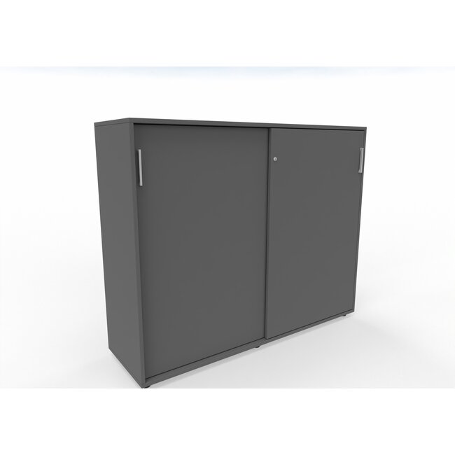 Hochwertiger Schiebetürenschrank – 140 cm breit, 3 Ordnerhöhen, variable Tiefe (42–60 cm)