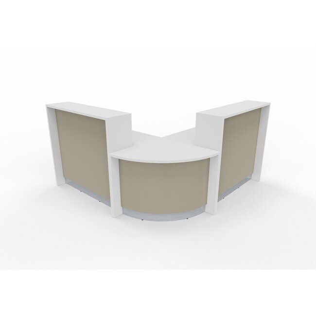 Empfangstheke AS-Line, Rundtheke mit flachem Winkel 200 x 200 cm