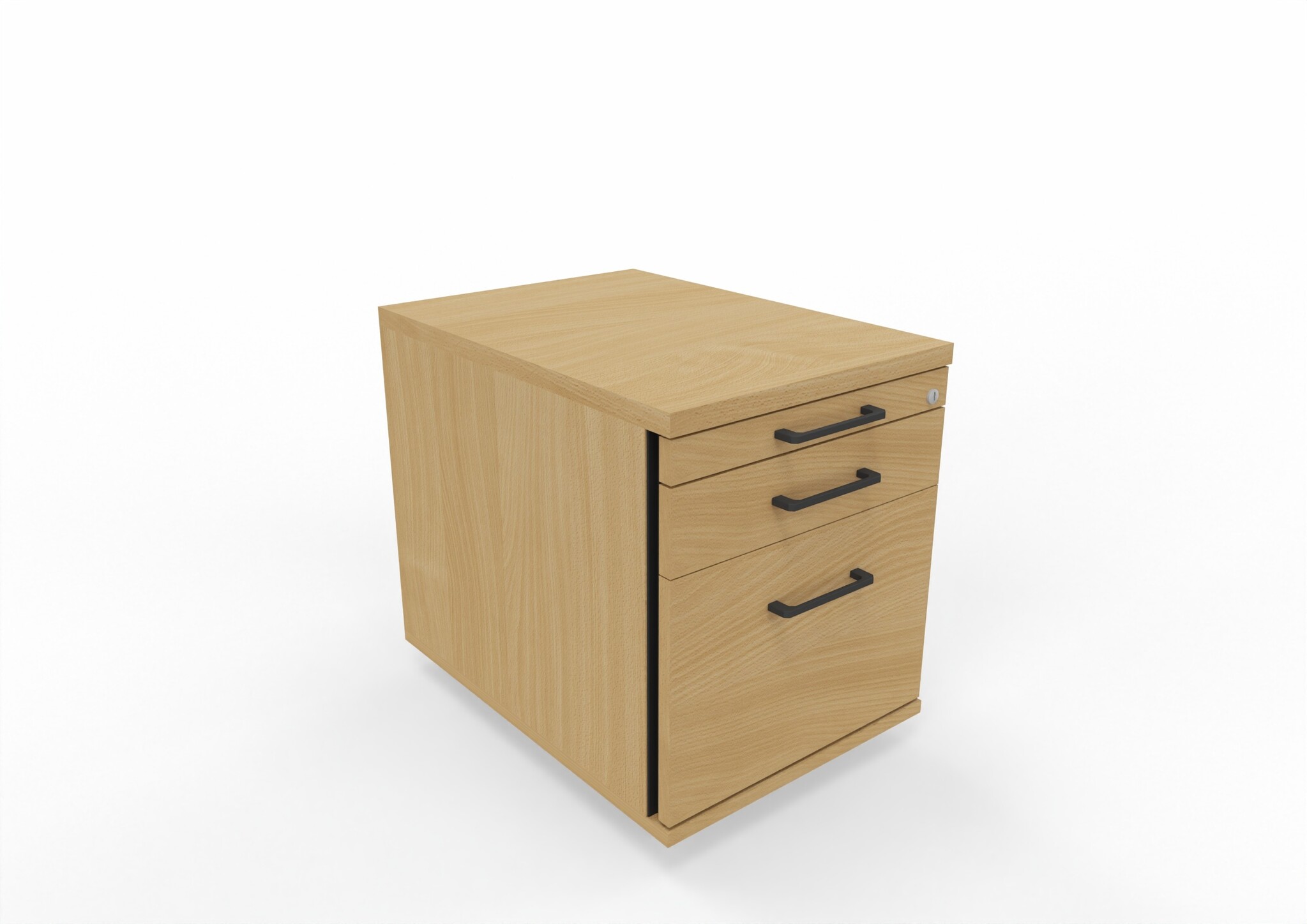 Rollcontainer 60 cm tief abschließbar mit Schubladen fürs Büro