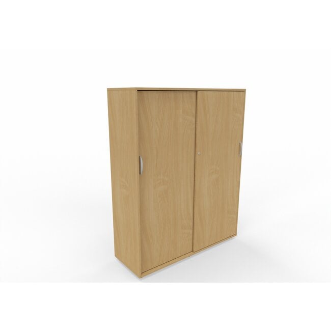 Hochwertiger Schiebetürenschrank mit 4 Ordnerhöhen, 120 cm breit, variable Tiefe (42–60 cm)