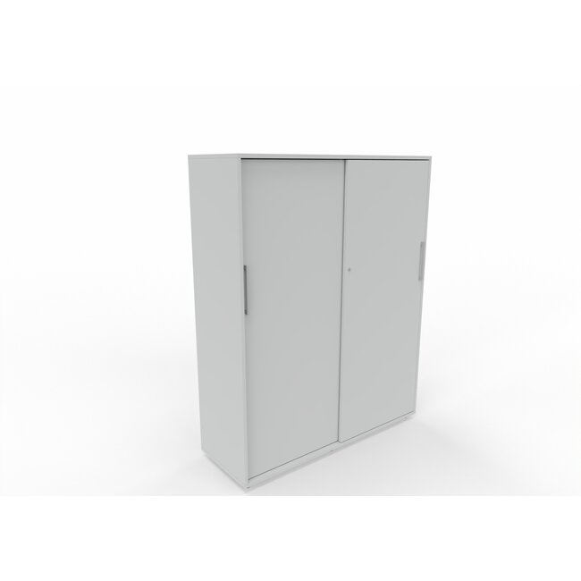 Hochwertiger Schiebetürenschrank mit 4 Ordnerhöhen, 120 cm breit, variable Tiefe (42–60 cm)