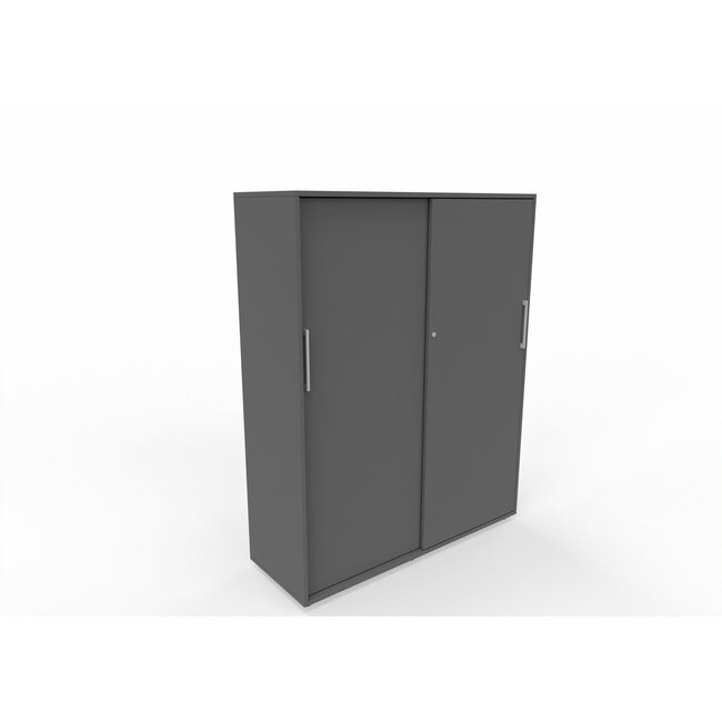 Hochwertiger Schiebetürenschrank mit 4 Ordnerhöhen, 120 cm breit, variable Tiefe (42–60 cm)