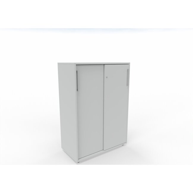 Hochwertiger Schiebetürenschrank mit 3 Ordnerhöhen, 80 cm breit, variable Tiefe (42–60 cm)