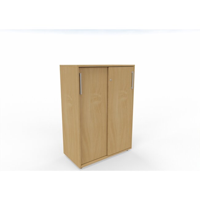 Hochwertiger Schiebetürenschrank mit 3 Ordnerhöhen, 80 cm breit, variable Tiefe (42–60 cm)