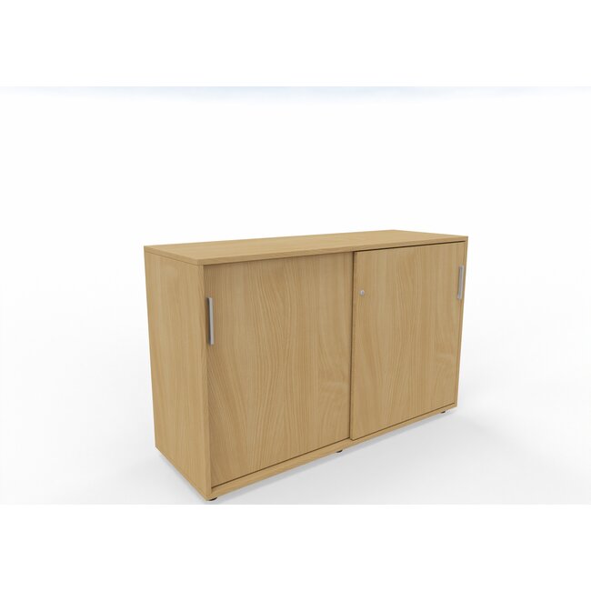 Hochwertiger Schiebetürenschrank mit 2 Ordnerhöhen, 120 cm breit, variable Tiefe (42–60 cm)