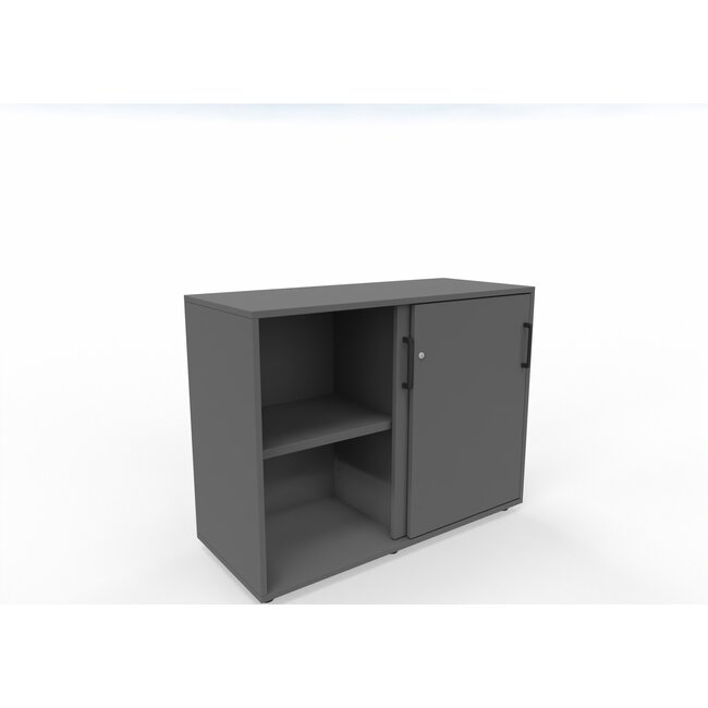 Hochwertiger Schiebetürenschrank mit 2 Ordnerhöhen, 100 cm breit