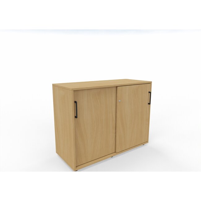 Hochwertiger Schiebetürenschrank mit 2 Ordnerhöhen, 100 cm breit