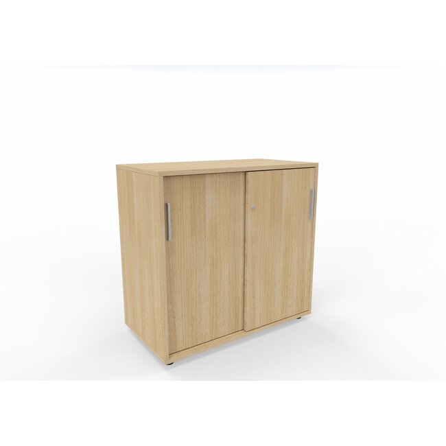 Hochwertiger Schiebetürenschrank mit 2 Ordnerhöhen, 80 cm breit, variable Tiefe (42–60 cm)