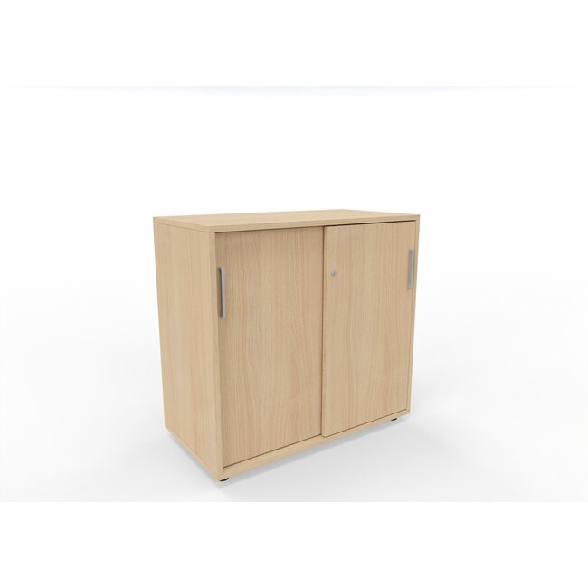 Hochwertiger Schiebetürenschrank mit 2 Ordnerhöhen, 80 cm breit, variable Tiefe (42–60 cm)