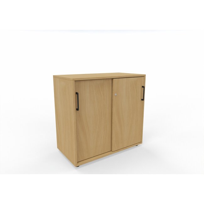 Hochwertiger Schiebetürenschrank mit 2 Ordnerhöhen, 80 cm breit, variable Tiefe (42–60 cm)