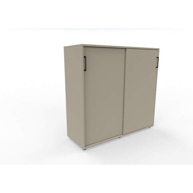 Hochwertiger Schiebetürenschrank mit 3 Ordnerhöhen, 120 cm breit, variable Tiefe (42–60 cm)