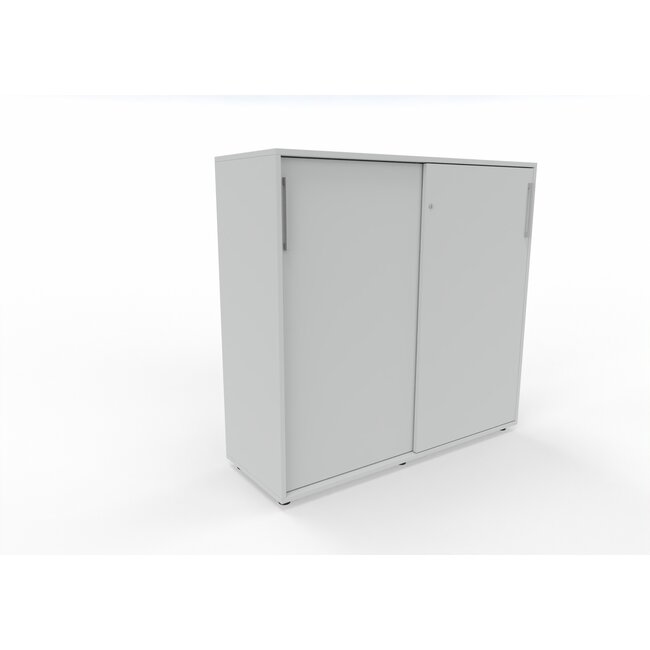 Hochwertiger Schiebetürenschrank mit 3 Ordnerhöhen, 120 cm breit, variable Tiefe (42–60 cm)