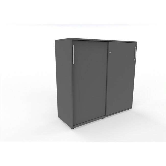 Hochwertiger Schiebetürenschrank mit 3 Ordnerhöhen, 120 cm breit, variable Tiefe (42–60 cm)