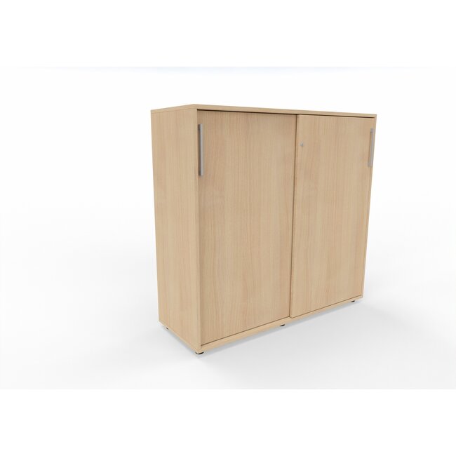 Hochwertiger Schiebetürenschrank mit 3 Ordnerhöhen, 120 cm breit, variable Tiefe (42–60 cm)