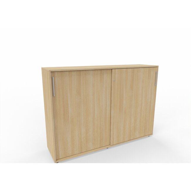 Hochwertiger Schiebetürenschrank mit 3 Ordnerhöhen, 160 cm breit, variable Tiefe (42–60 cm)