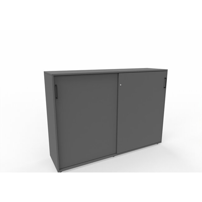 Hochwertiger Schiebetürenschrank mit 3 Ordnerhöhen, 160 cm breit, variable Tiefe (42–60 cm)