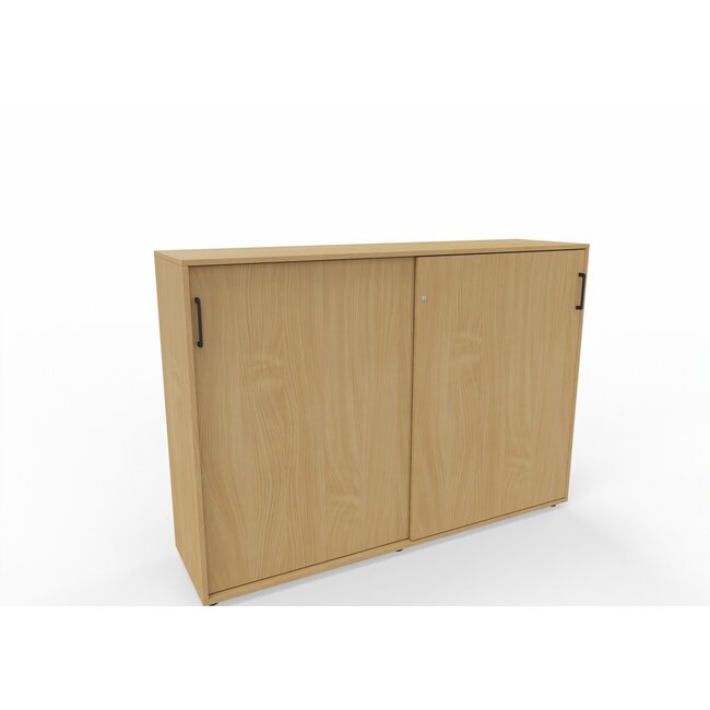 Hochwertiger Schiebetürenschrank mit 3 Ordnerhöhen, 160 cm breit, variable Tiefe (42–60 cm)