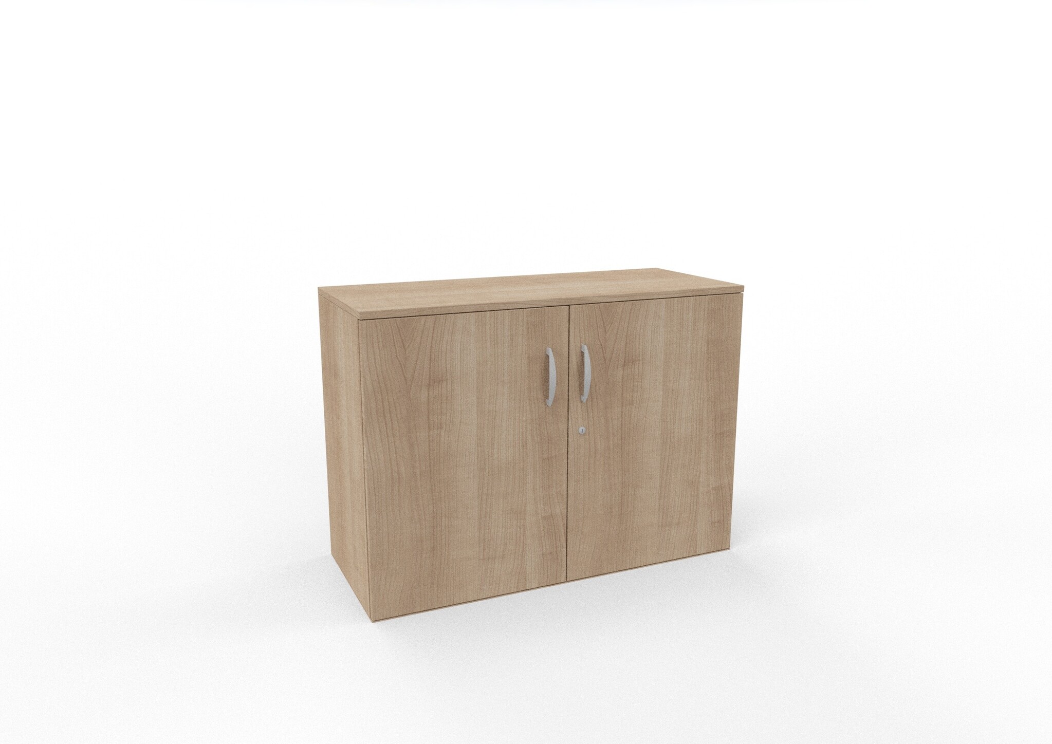 Aktenschrank 2 OH, 100 cm breit in Kirsche – breiter niedriger Büroschrank