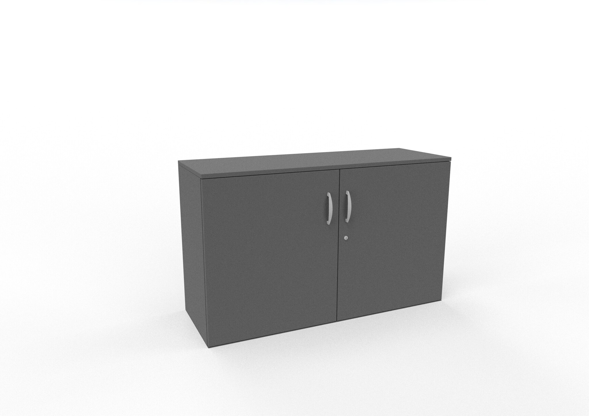 Aktenschrank 2 OH, 120 cm breit in Graphit – breiter niedriger Büroschrank, 77 cm hoch