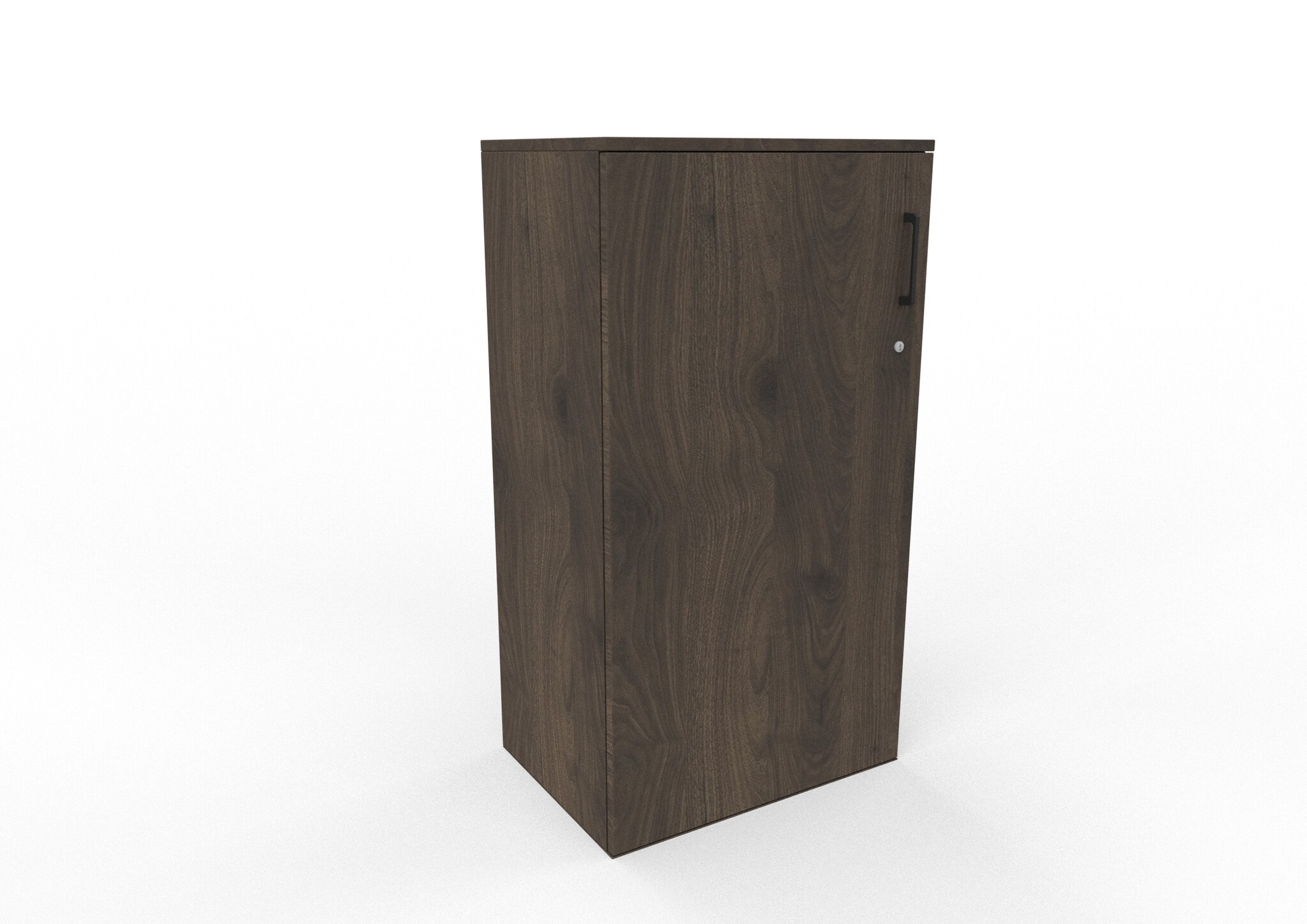 Aktenschrank 3 OH, 60 cm breit in Walnuss – halbhoher abschließbarer Büroschrank, 114 cm hoch