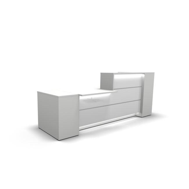 Empfangstheke LUNIS mit Beraterplatz,  Front Hochglanz