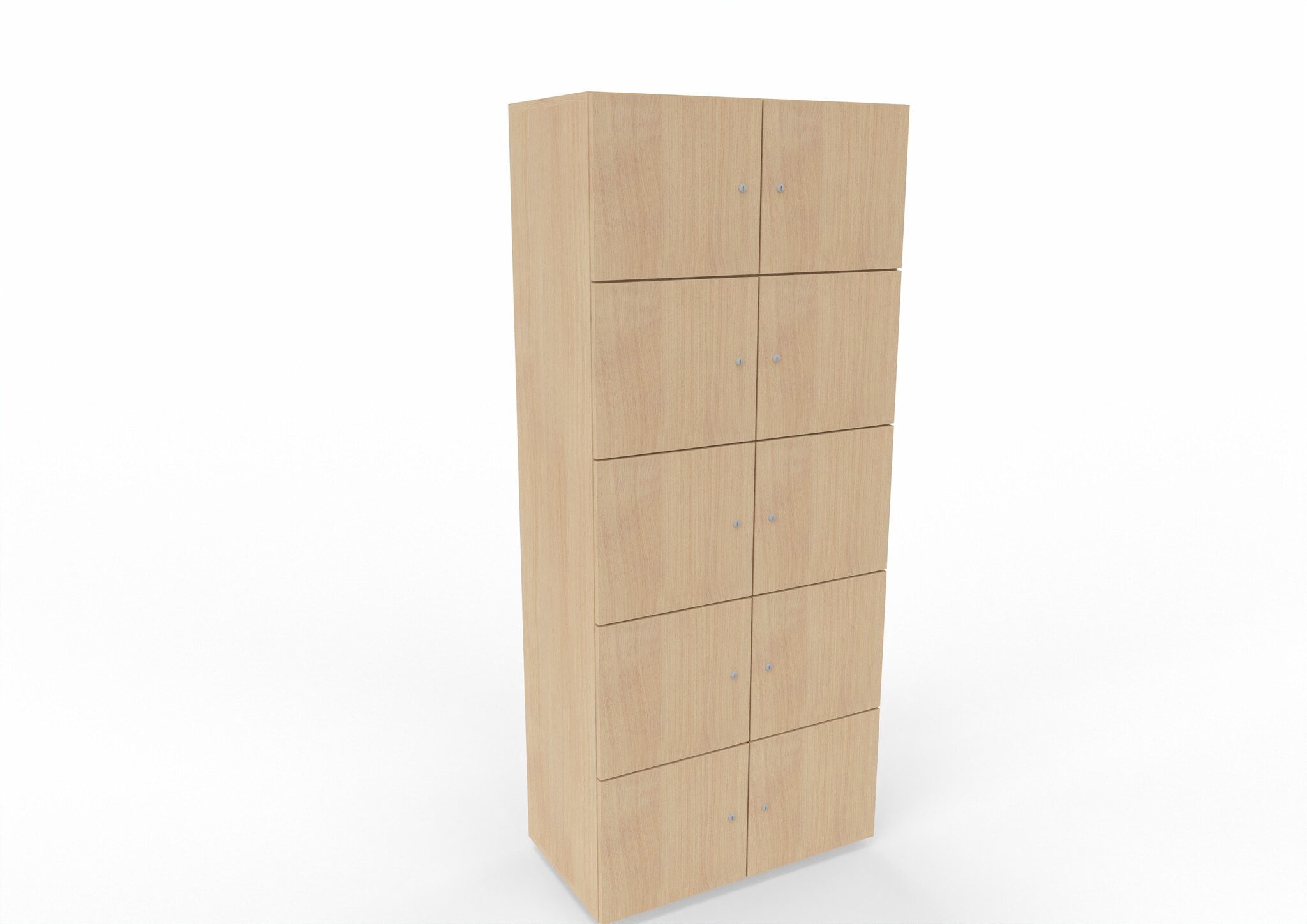 Schließfachschrank mit acht Fächern, 80 cm breit in Eiche – hoher Mitarbeiterspind