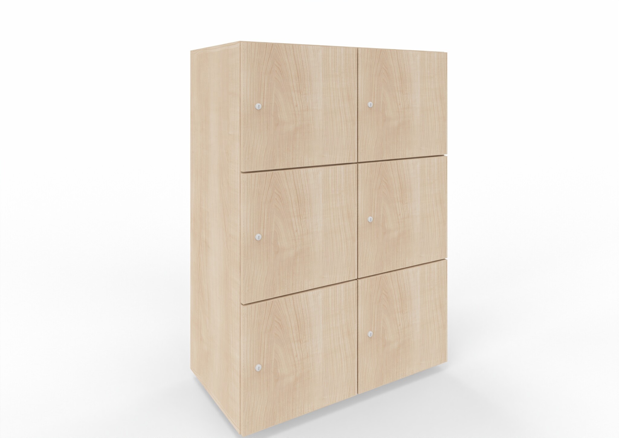 Schließfachschrank mit sechs abschließbaren Fächern, 80 cm breit – Mitarbeiterspind